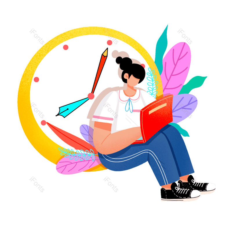 高考图片,开学季元素,扁平风PNG,青年免抠素材